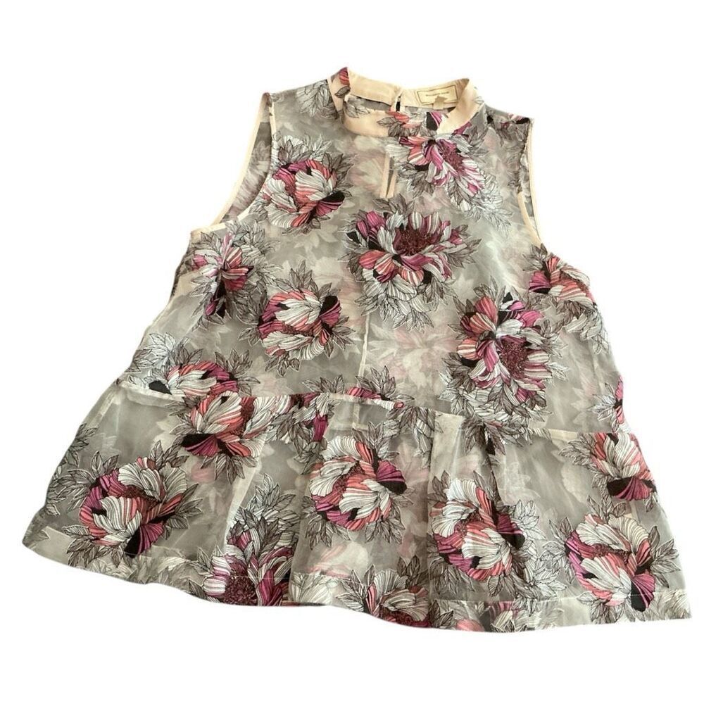 Anthropologie Moulinette Soeurs Sheer Peplum Blouse 14